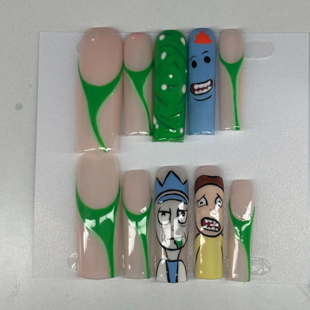 Rick and Morty Cartoon Character Nail Art Set